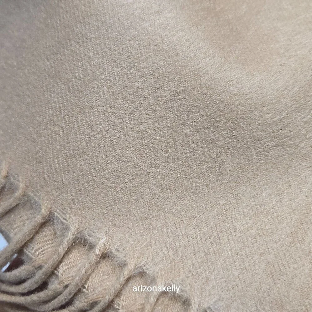 NWOT Amicale 100% Silk Scarf Soft Nap Like Cashmere Camel Tan